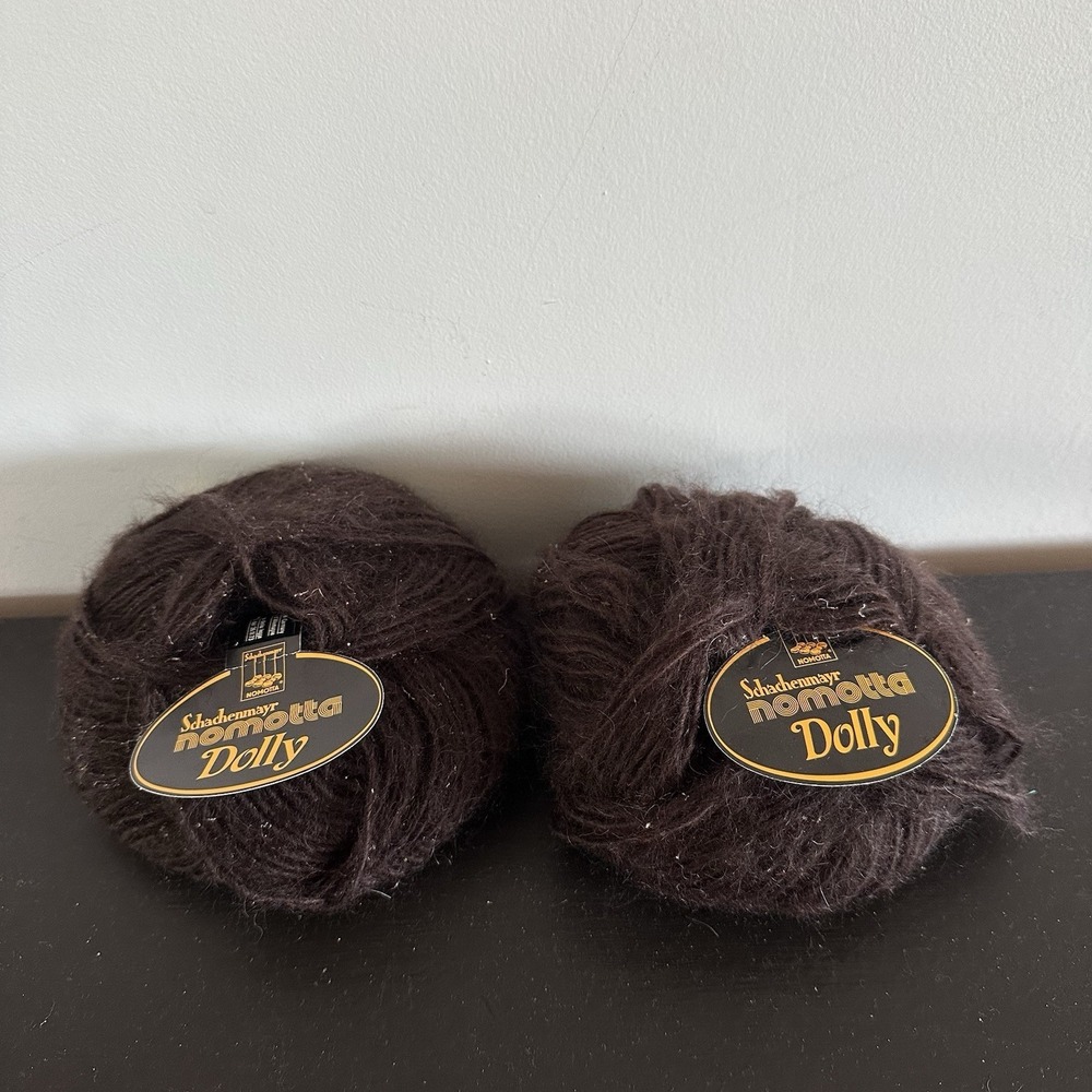 VTG Lot 2 Schachenmayr Nomotta Dolly Mohair Yarn Mix Brown‎ Fuzzy Soft Knitting